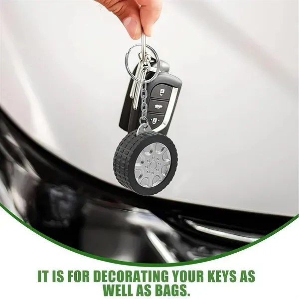 Tire-Shaped Keychain Tape Measure - Compact Portable Design 2