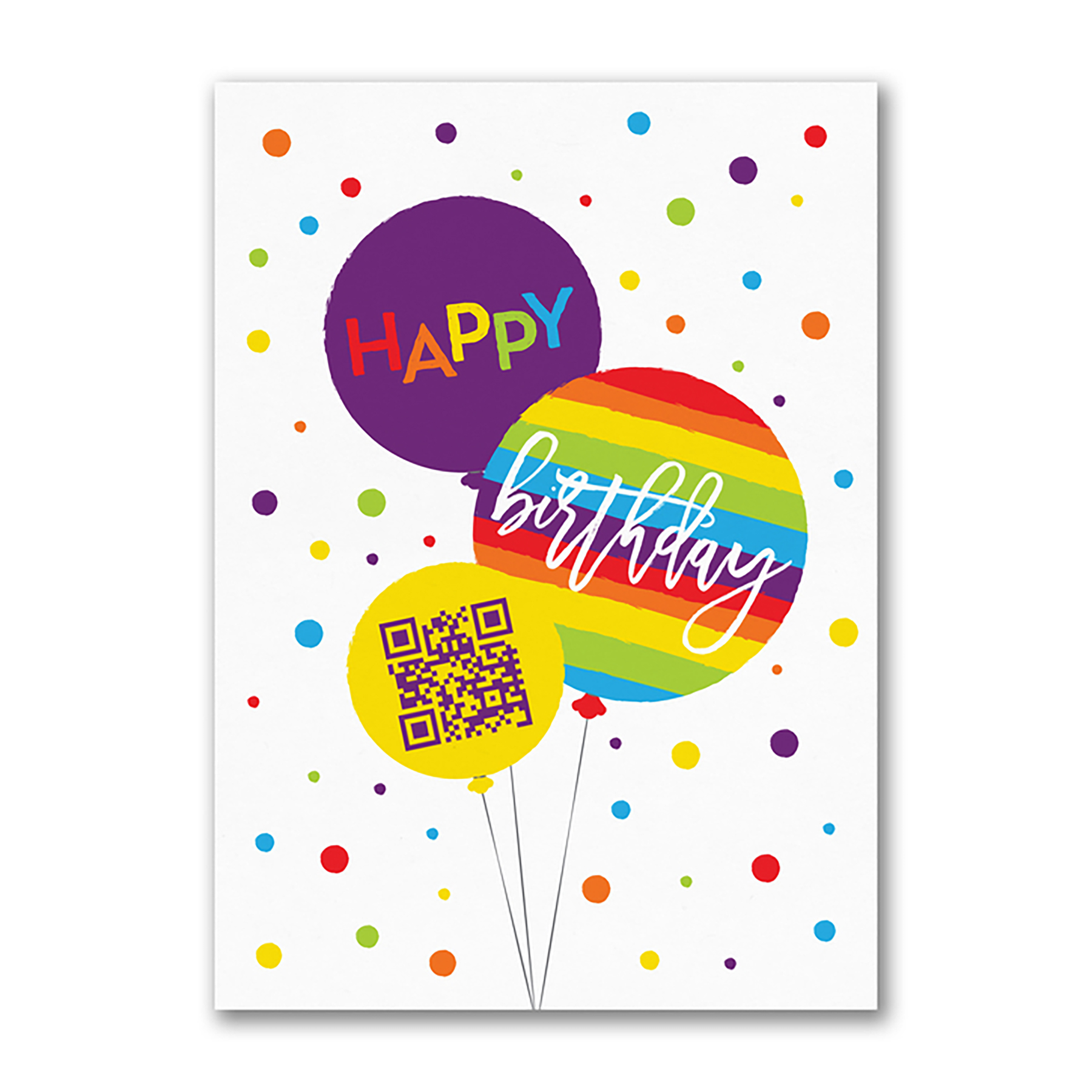 Rainbow Balloon QR Code Card 2