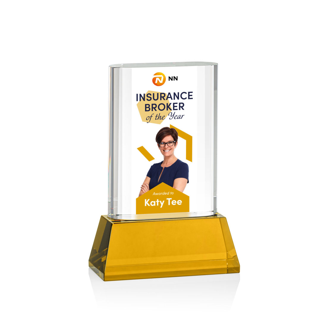 Merit VividPrint™ Award on Base - Amber 8