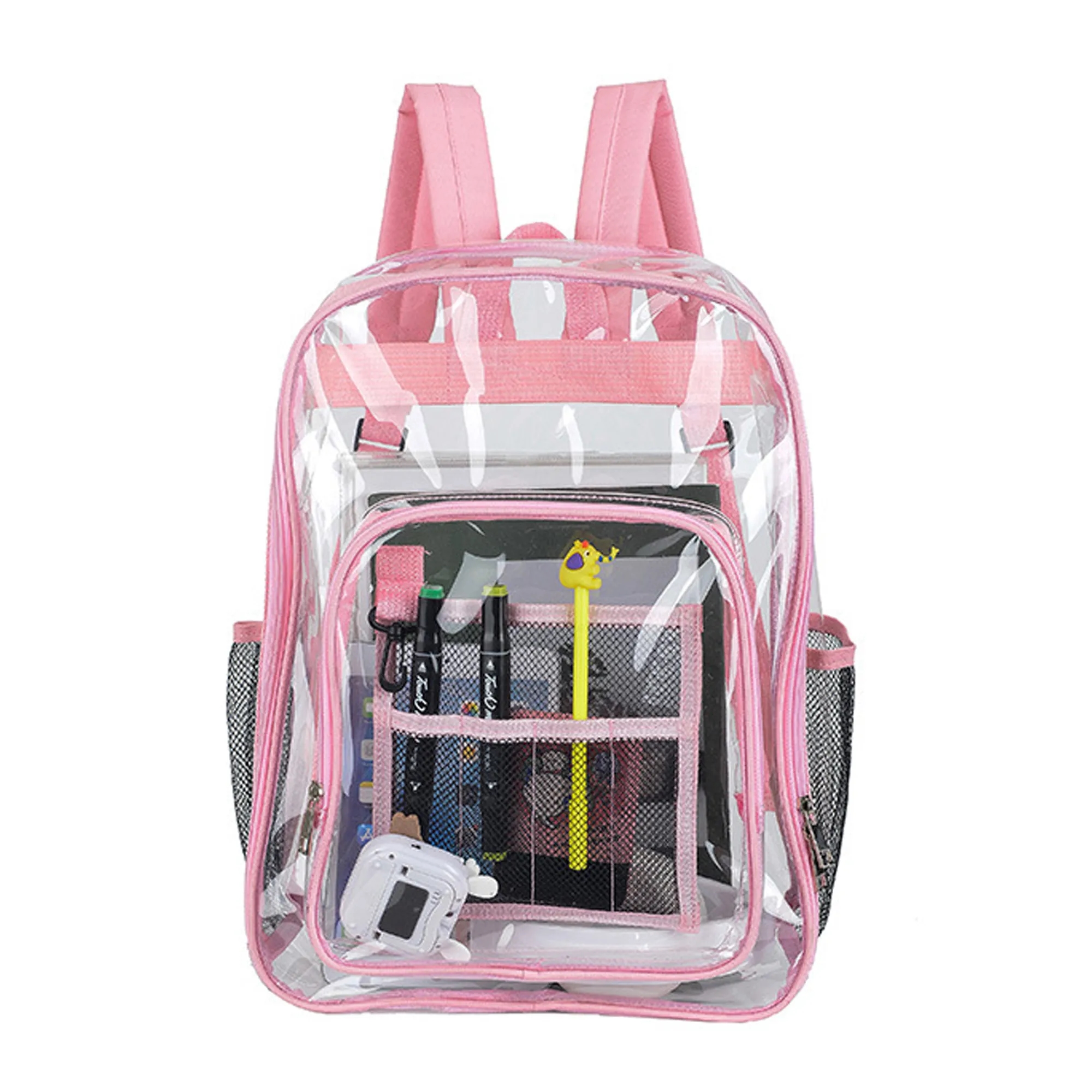 PVC Transparent Backpack Large Clear Book Bag 6