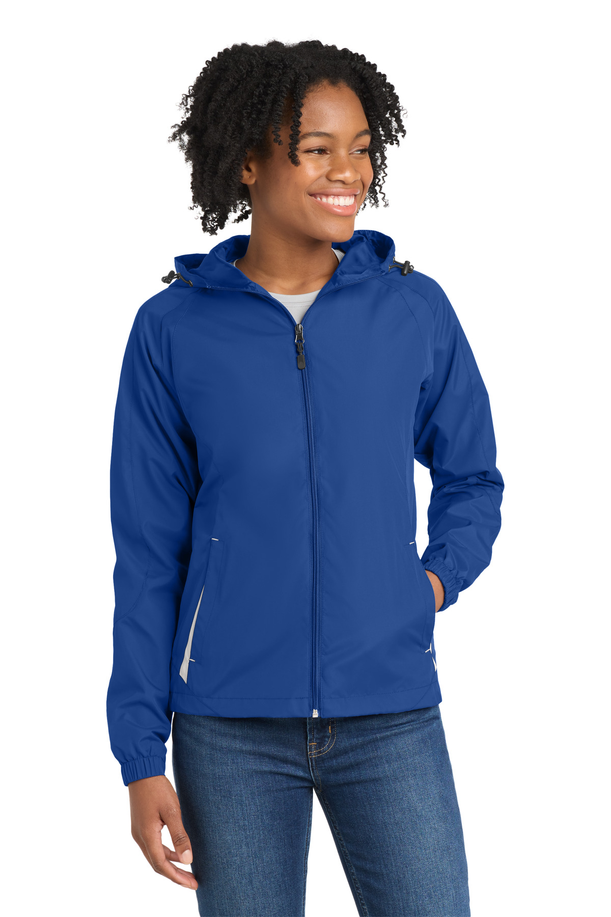 Sport-Tek Women's Colorblock Hooded Raglan Jacket. LST76 3