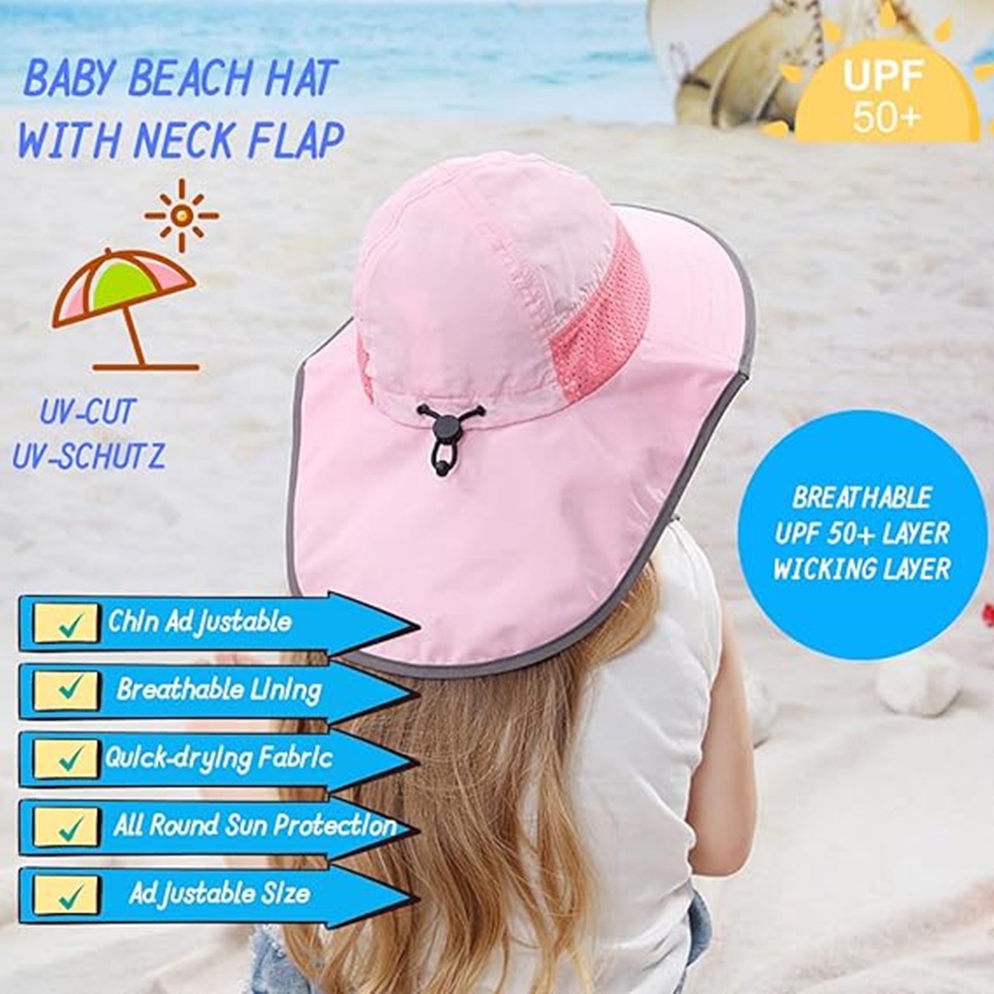 Toddler Sun Hats With Neck Flap 4