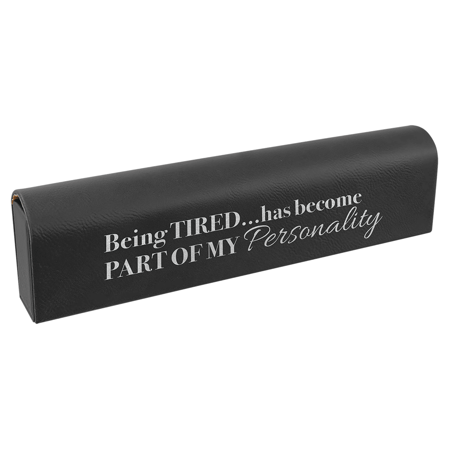 9 3/4" x 2 1/2" Black/Silver Leatherette Pill Box 2