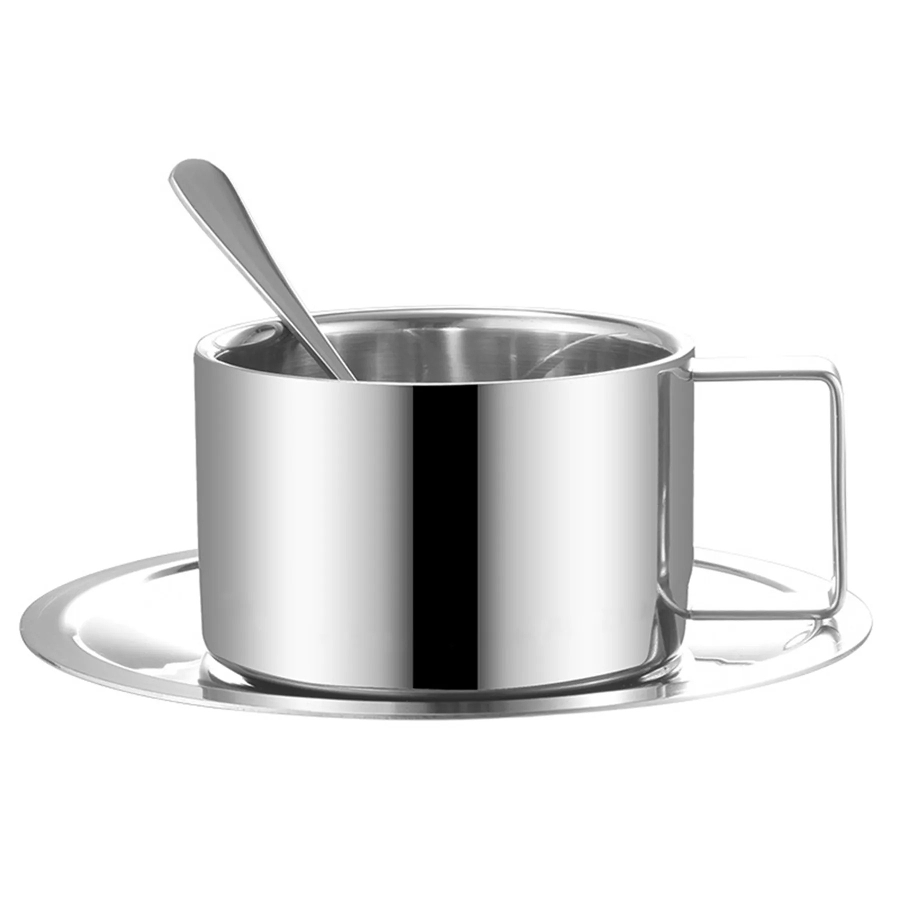 6.76 Oz Coffee Mug W/ Saucer And Spoon 2