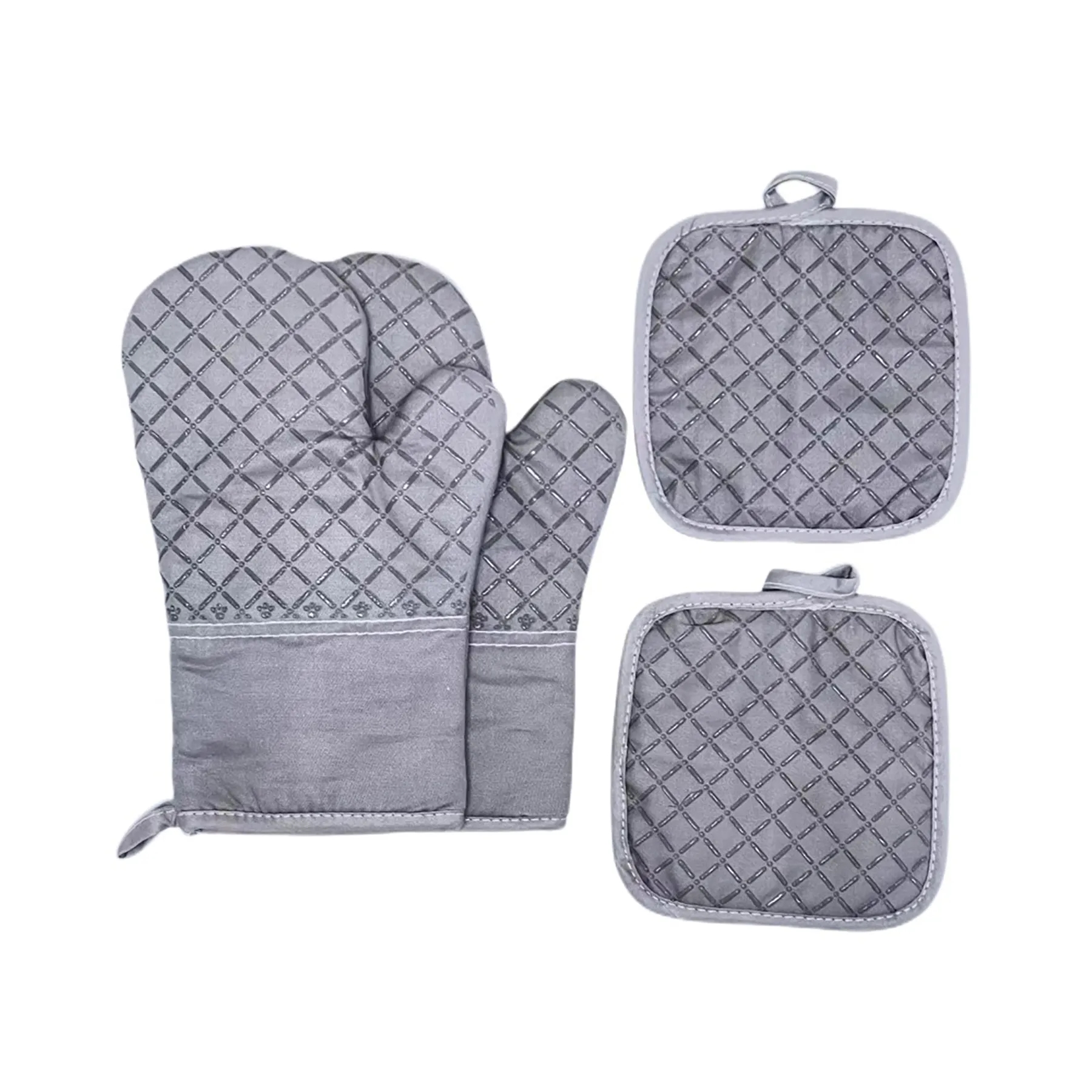 Four Sets-of Pure Cotton Silicone Heat Insulation Gloves 6