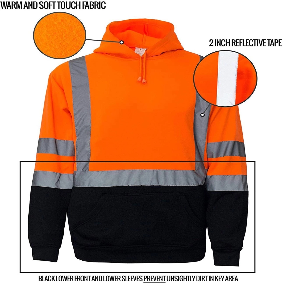 High Visibility  pull-over Hoodie, custom hoodie or sweatshirt with logo imprint 4