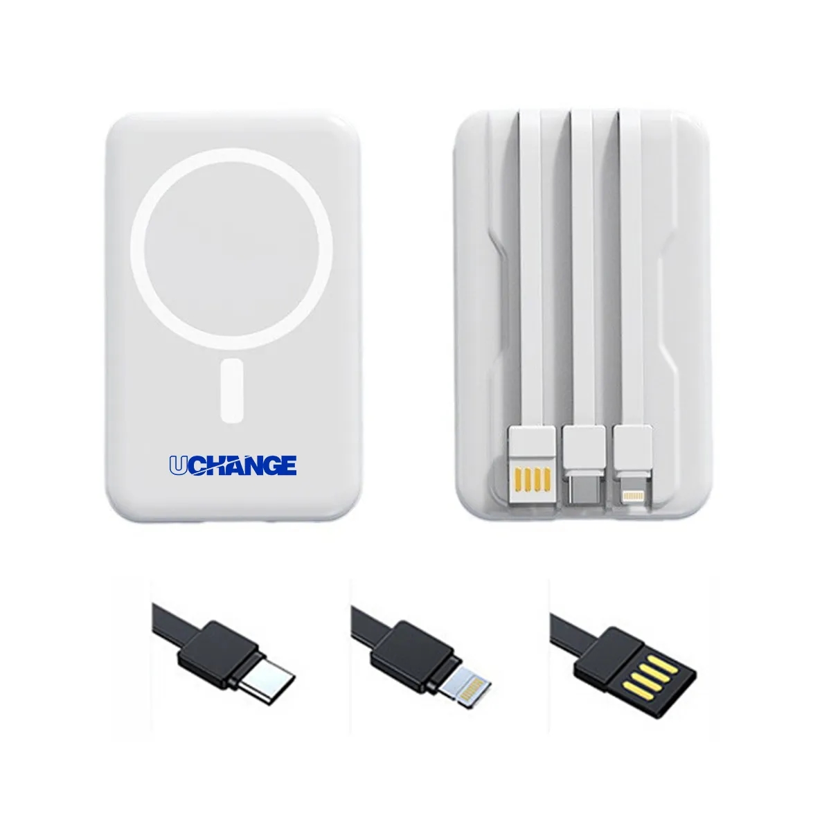 Slim Power Bank with Integrated Charging Cables 10