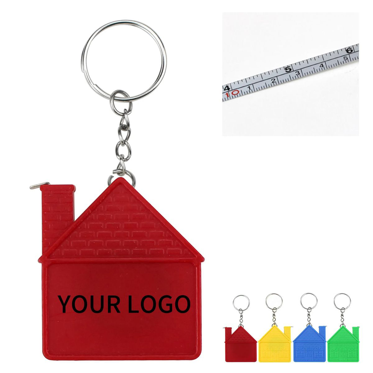 Portable House Shaped Measuring Ruler Keychain 3