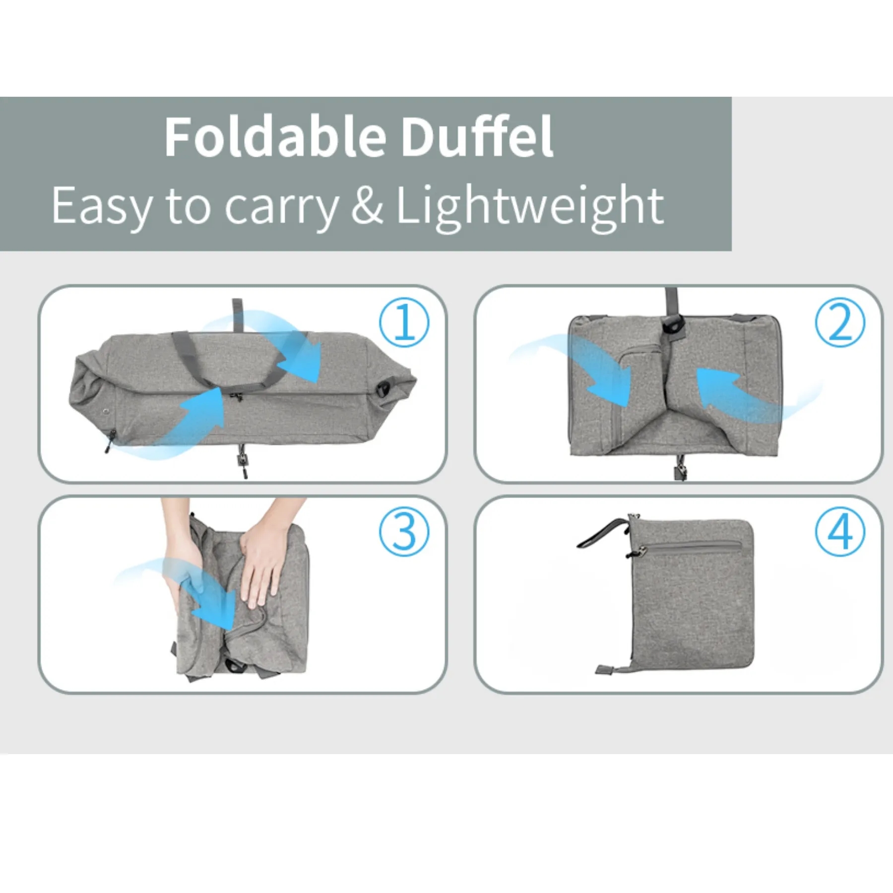 65L Foldable Travel Duffel Bag with Shoes Compartment 2