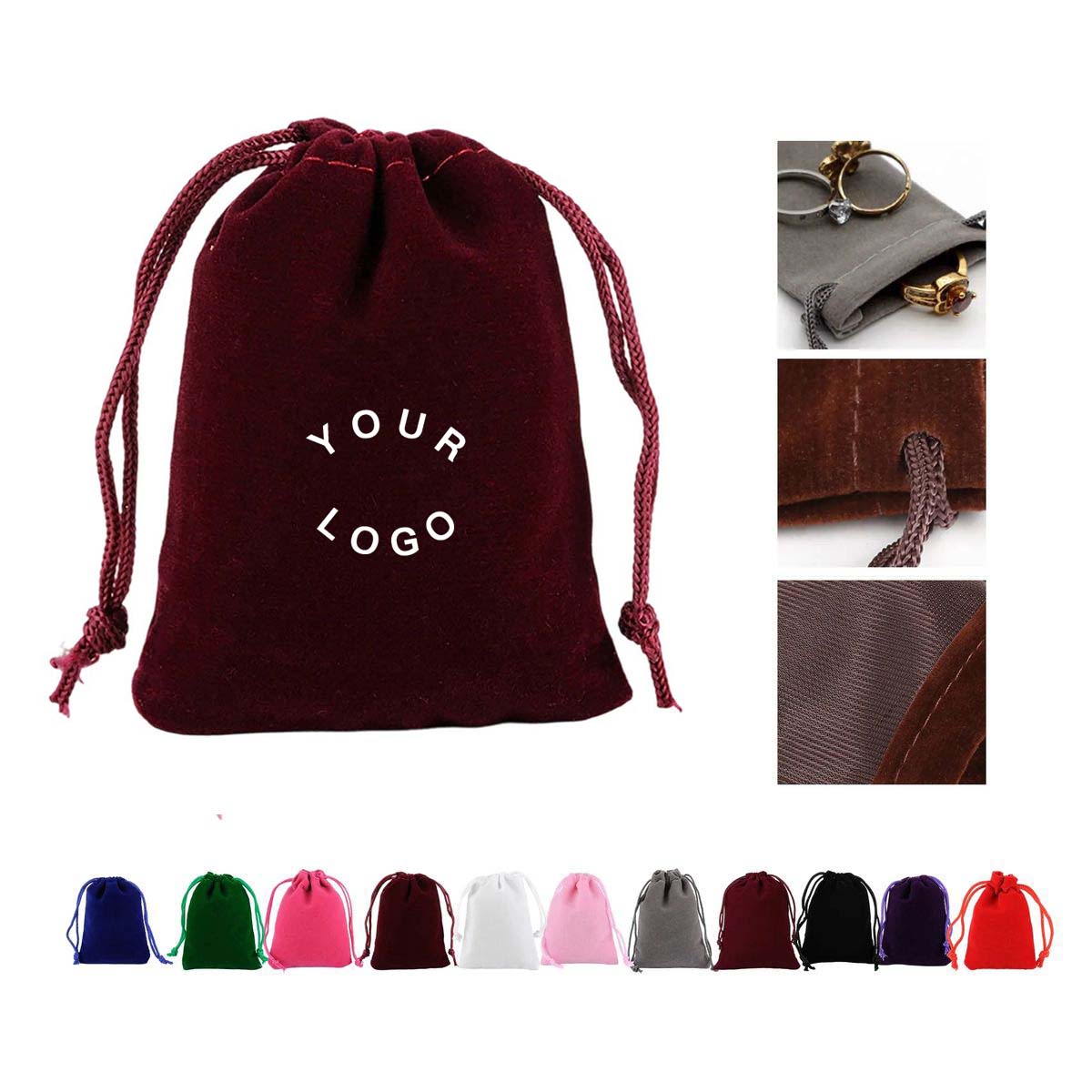 Soft Flocking Pouch for Jewelry and Coins 2