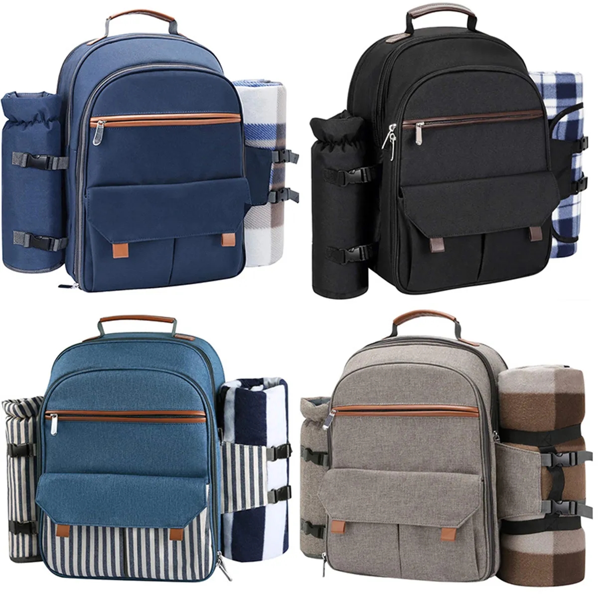 Picnic Backpack with Cooler Bag, Wine Pouch, Blanket 5