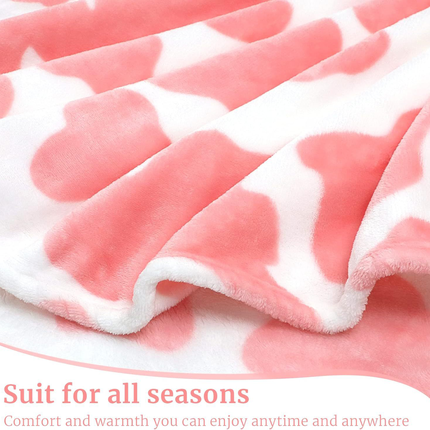 Fleece Cow Print Blanket for All Season 2