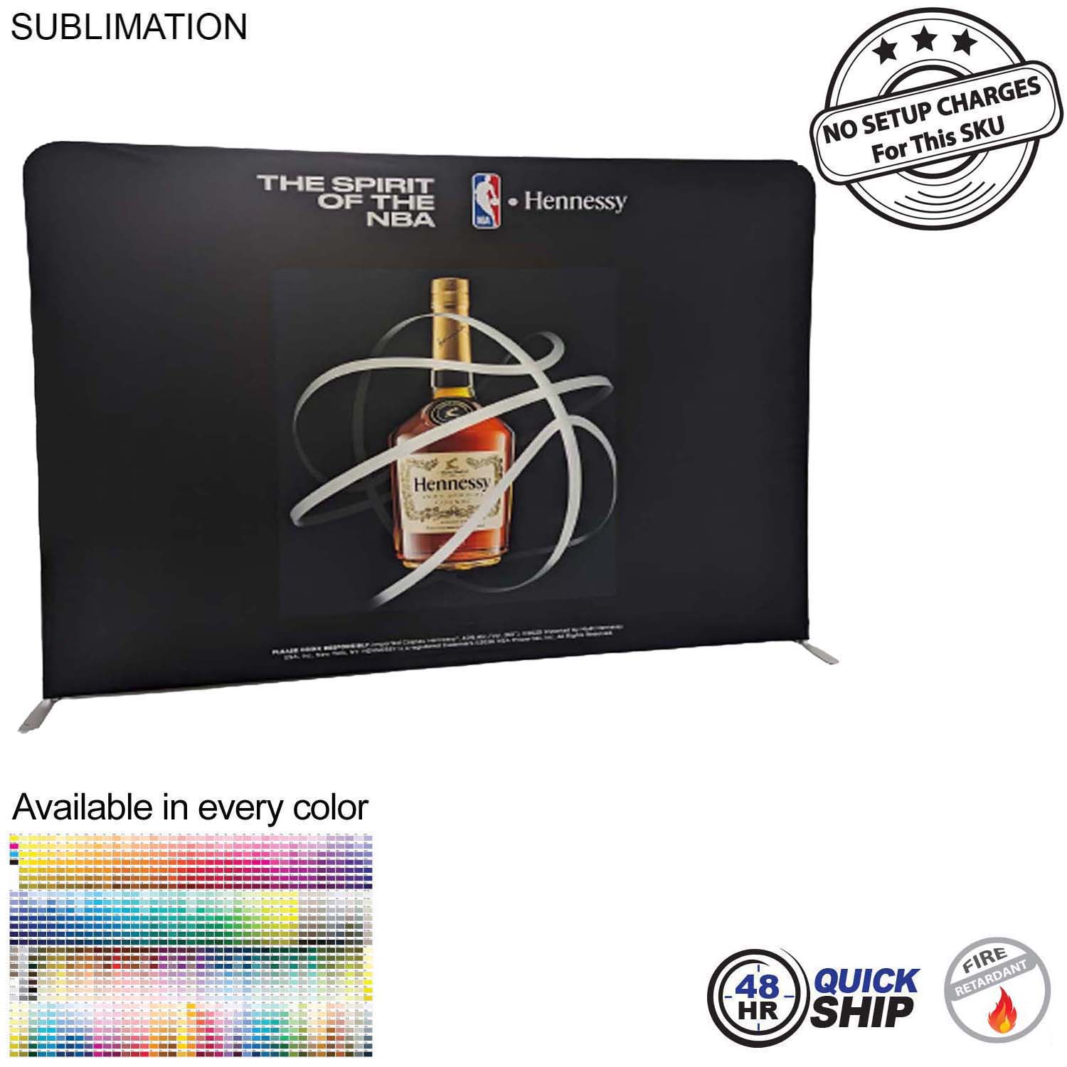 48Hr Quick Ship - 10'W x 8'H EuroFit Tension Fabric Straight Wall Display Kit, Double Sided Graphics 14