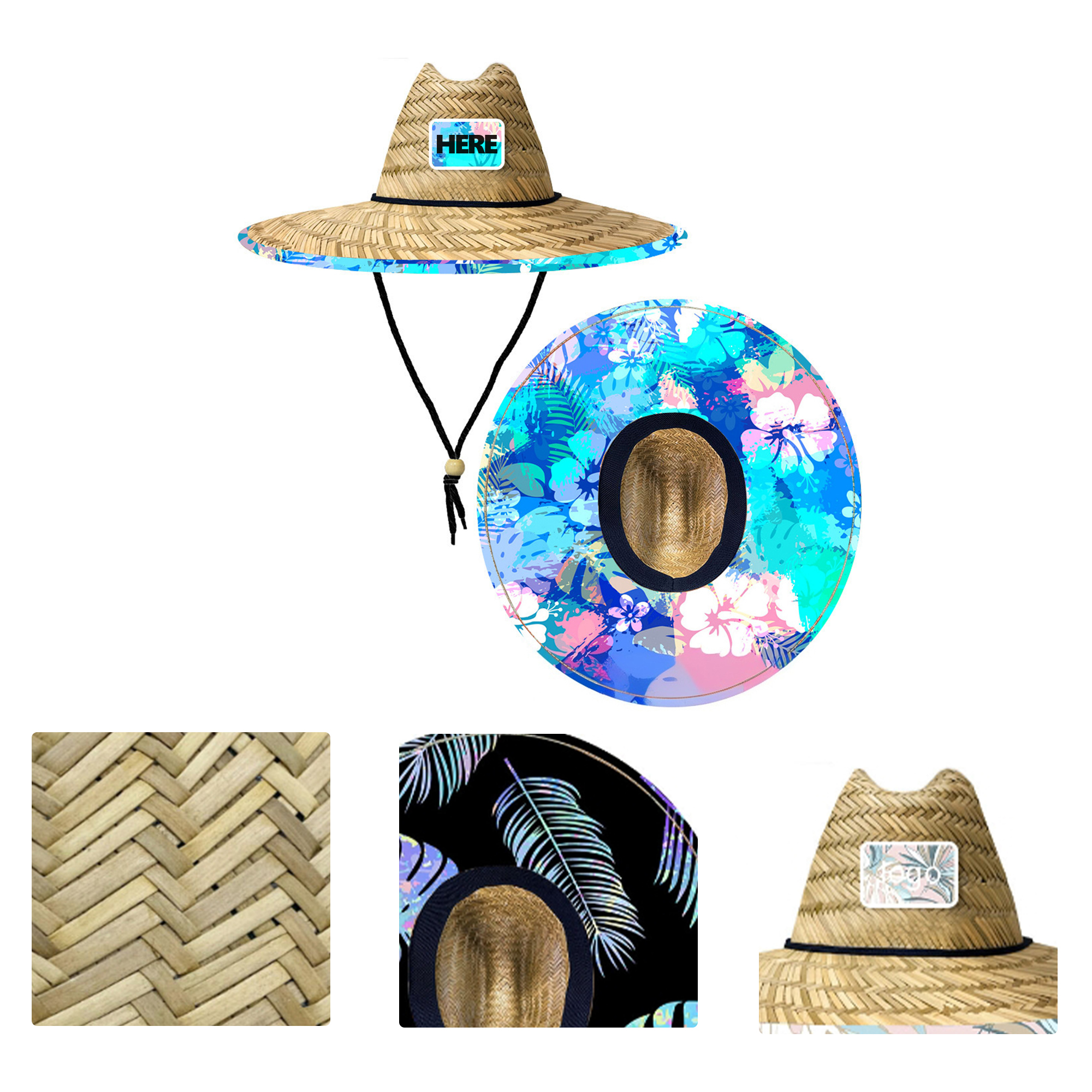 MOQ50 Personalized Straw Lifeguard Hat For Sun Protection 1