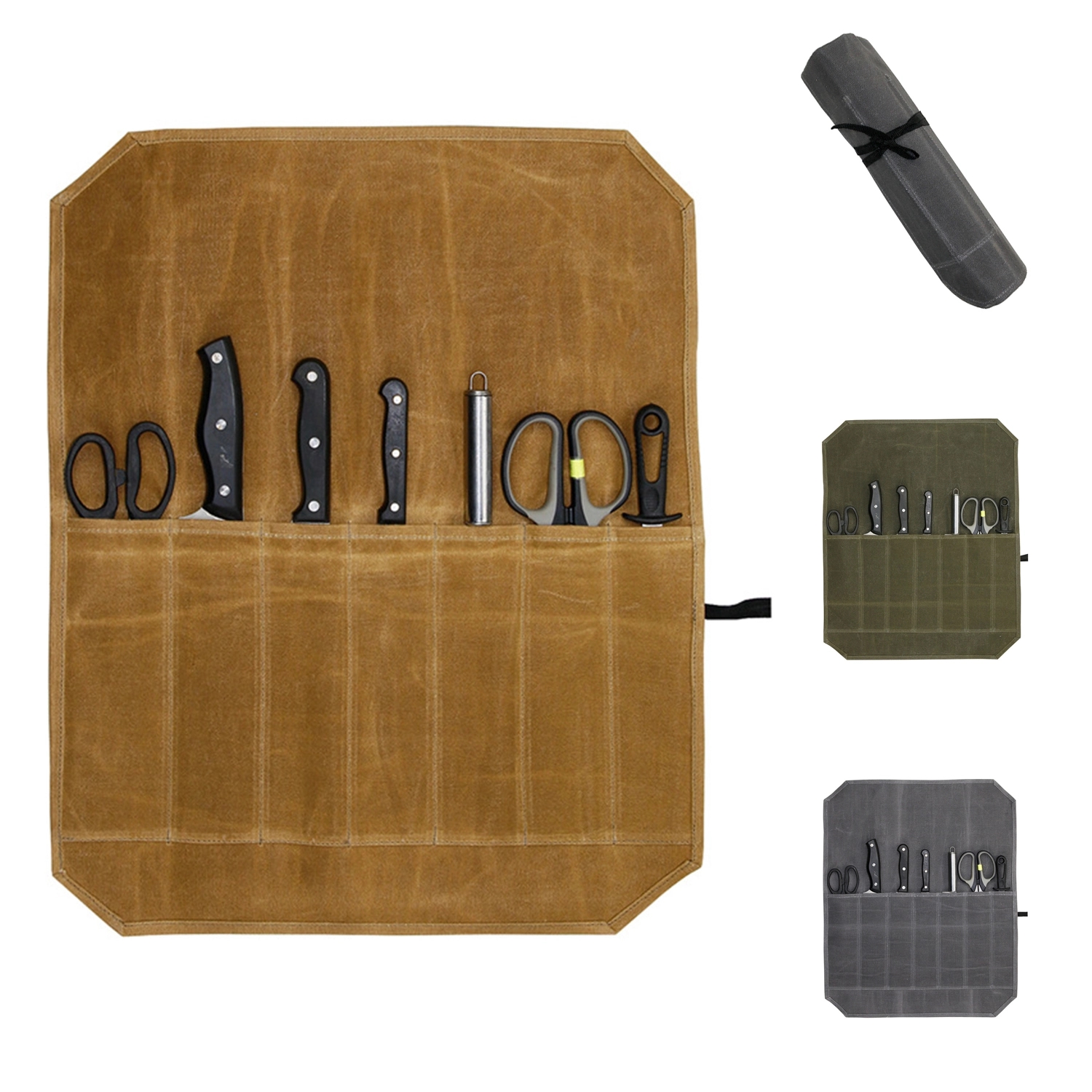 Waxed Canvas Knife Roll Bag 2