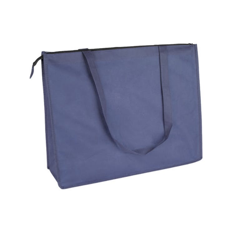Zippered Tote Bags - Navy Extra Large 1