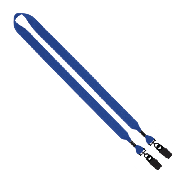 3/4" 2-Ended Polyester Lanyard with Metal Crimp & Metal Bulldog Clip 24