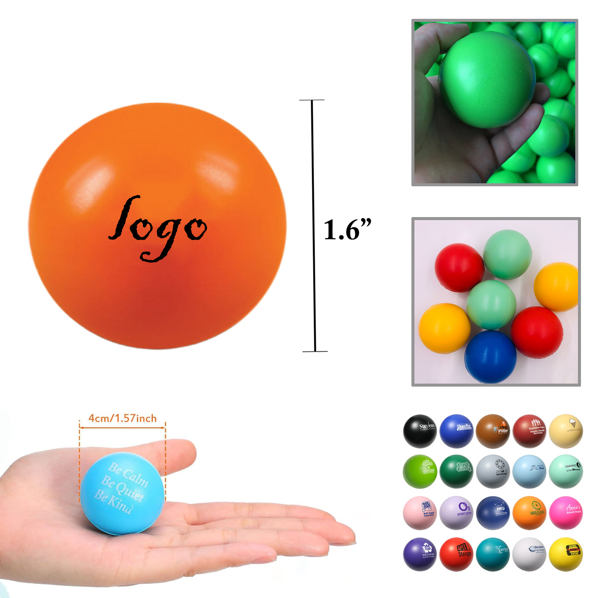 MOQ100 Assorted Sizes PU Stress Balls 1