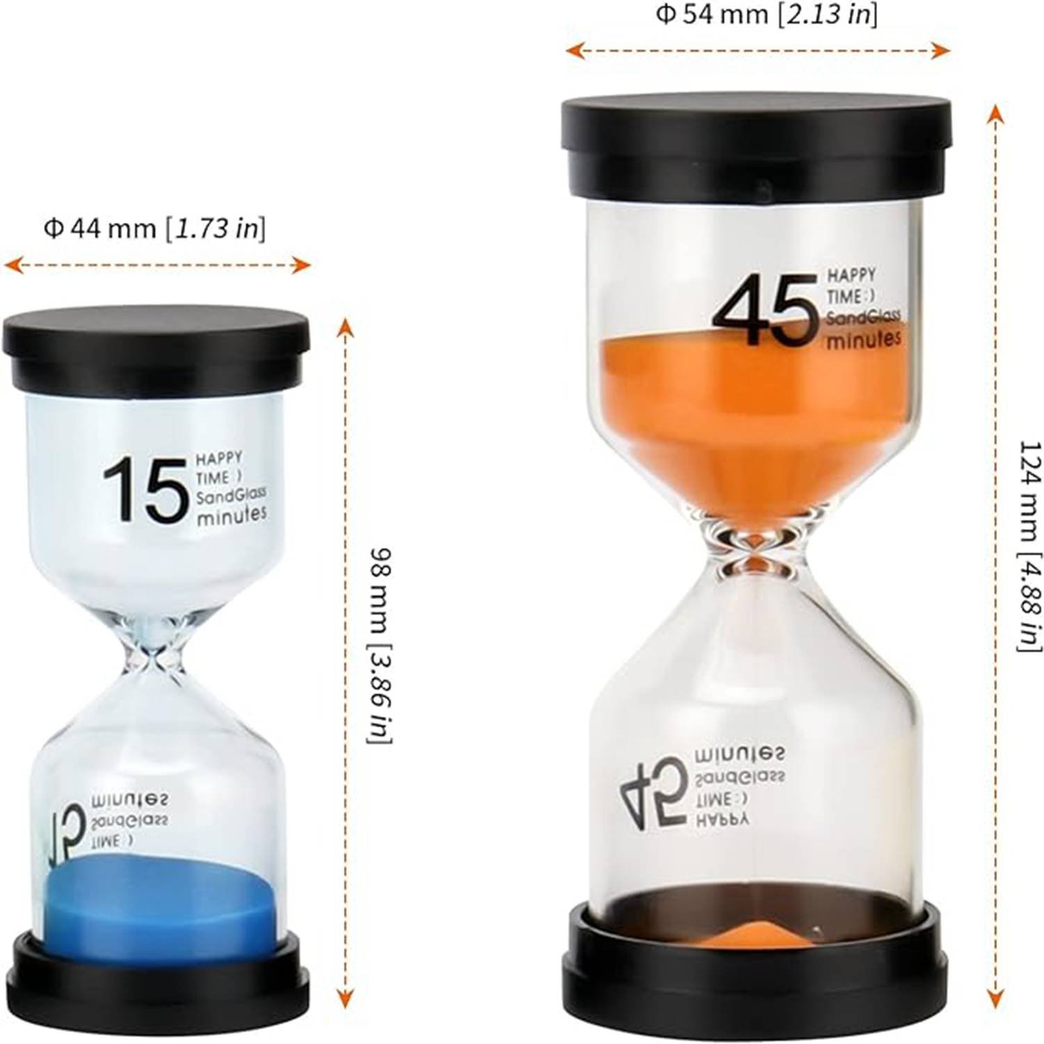Black cover hourglass timer 1/3/5/10/15/20/30/45/60 minutes 7