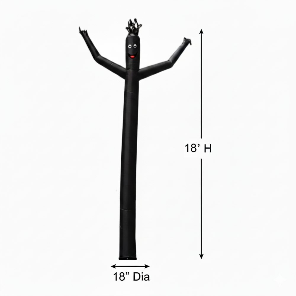 18'H Wacky Man™ Single-Leg Inflatable Dancer, Black 3