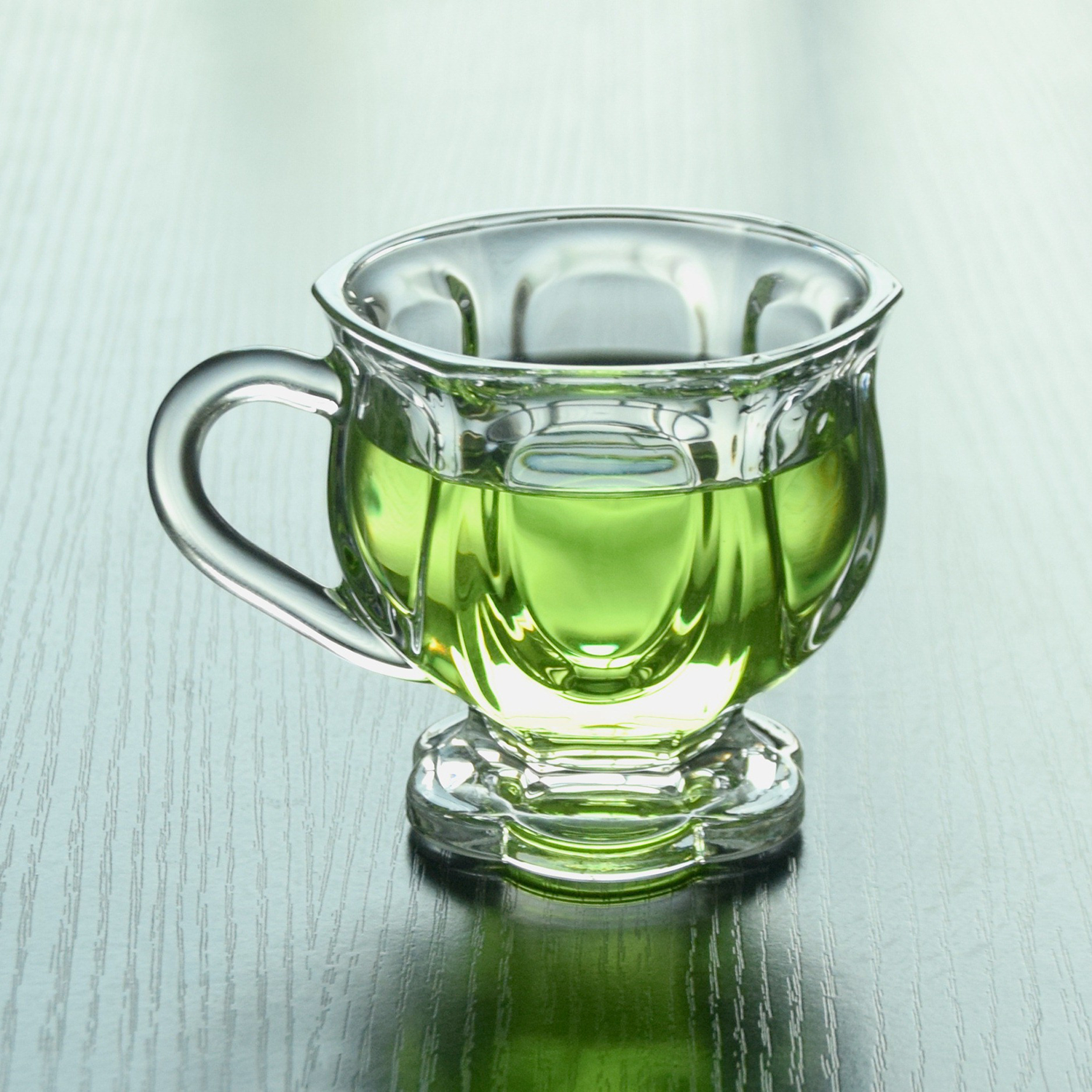 5Oz Clear Glass Coffee Cup W/ Handle 4