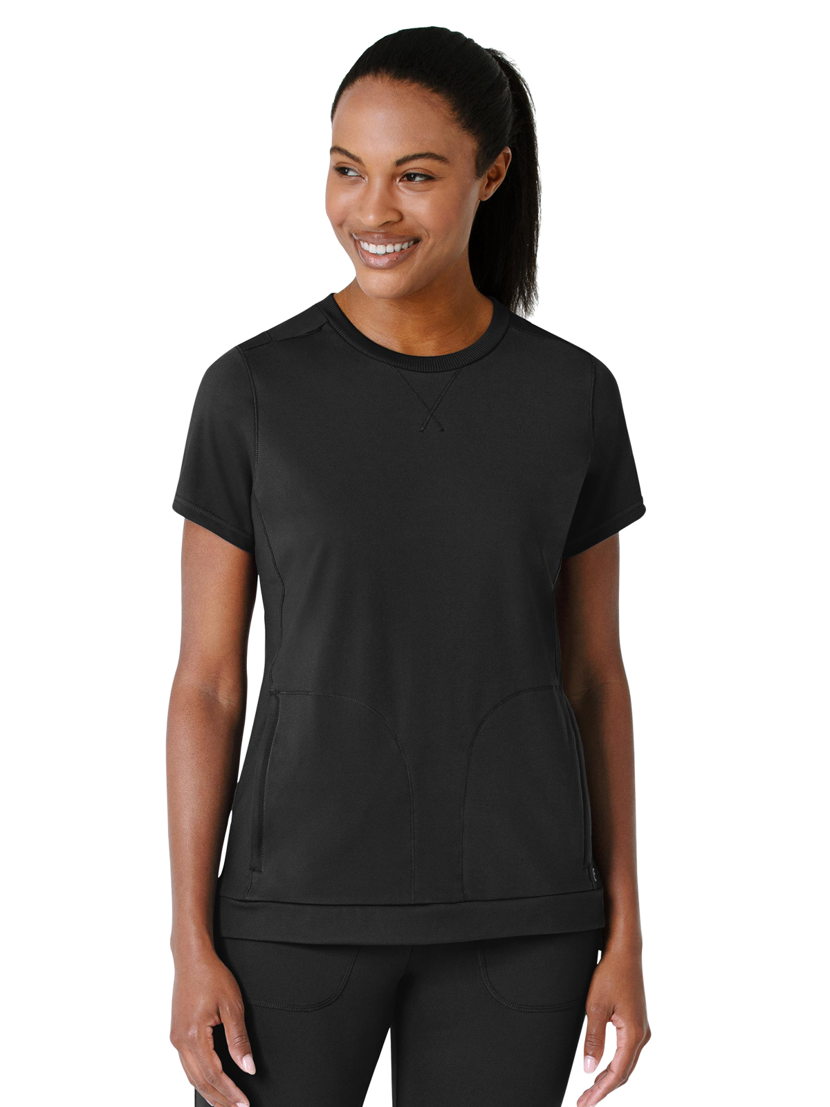 Renew Women's Two-Pocket Flex-n-Reach Crew Neck Top