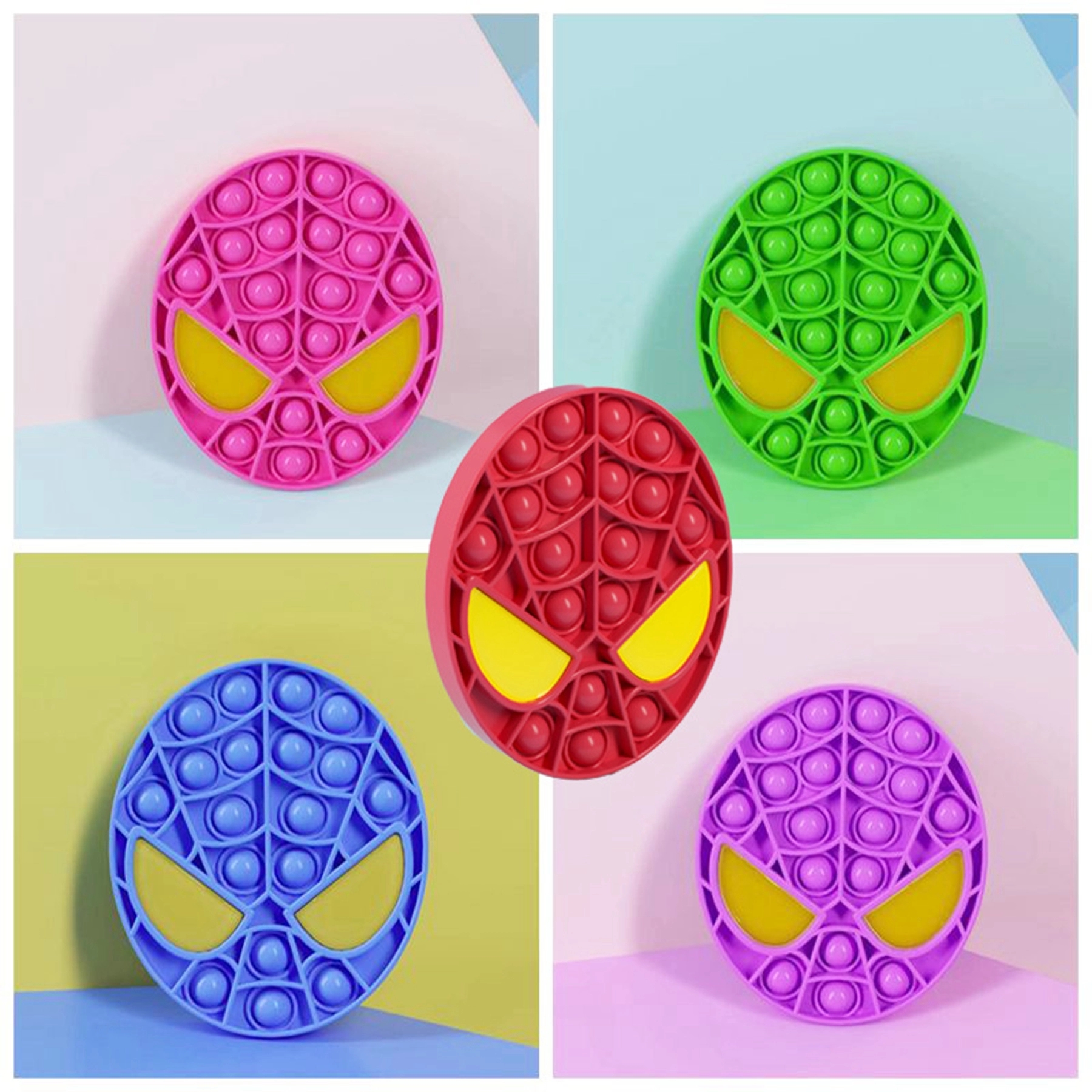 Super Man Shape Push Pop Bubble Ball Toy 10