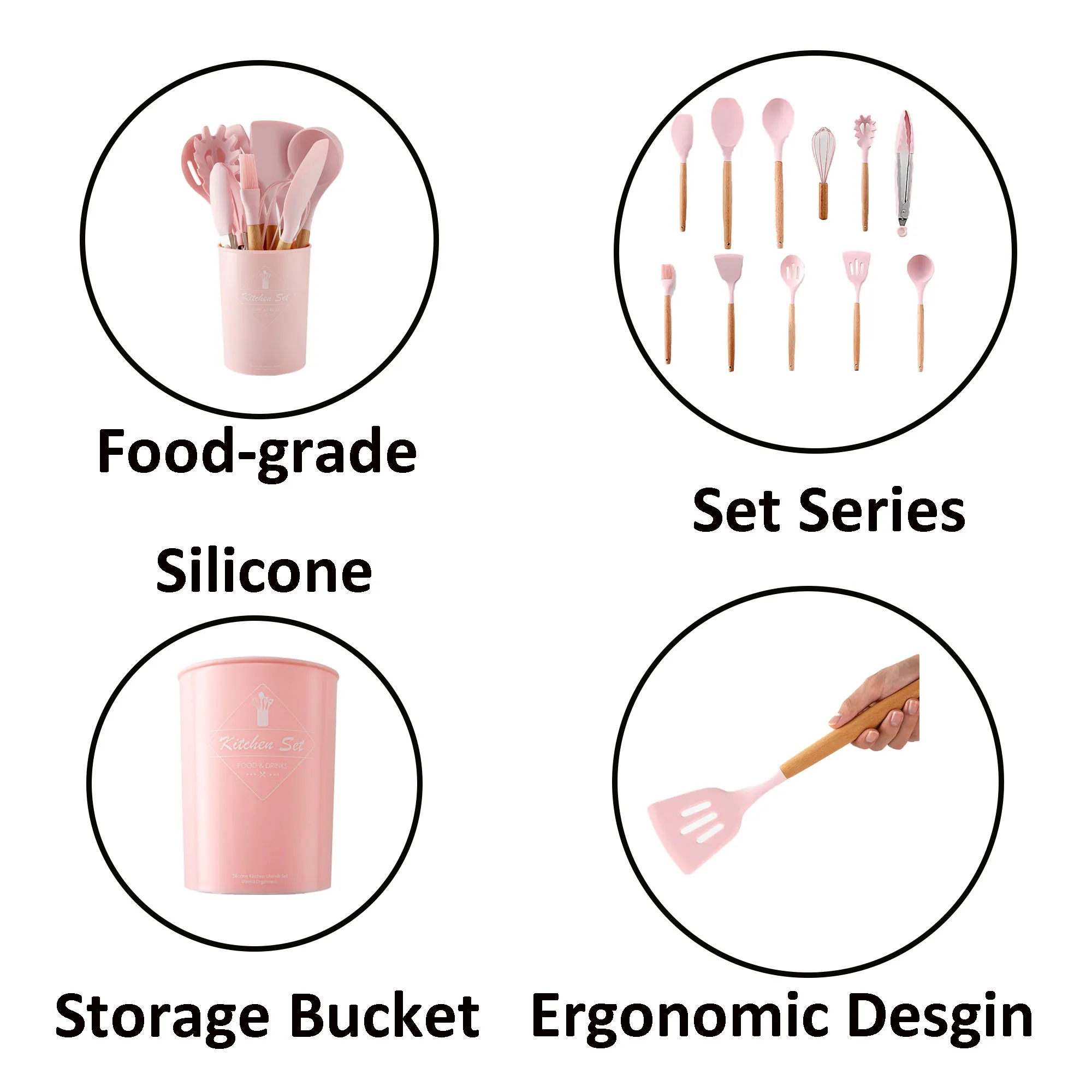 Silicone Spatula Wooden Handle, Cooking Utensils 3