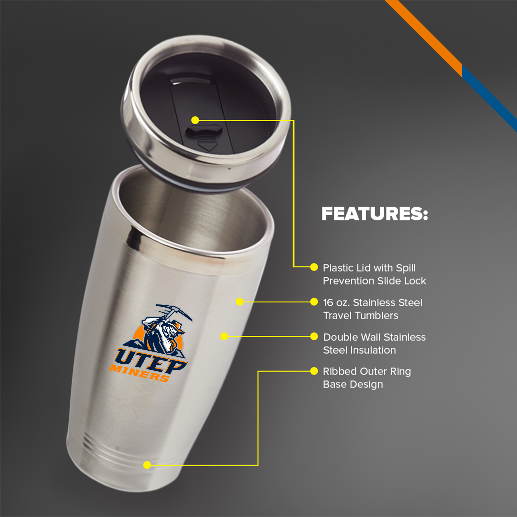 Tasko Stainless Steel Travel Mug - 16 OZ. 5