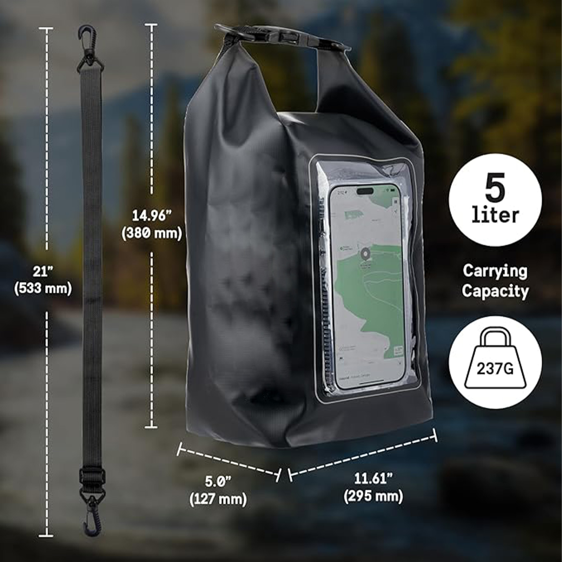 Roll Top Waterproof Backpack Straps 11