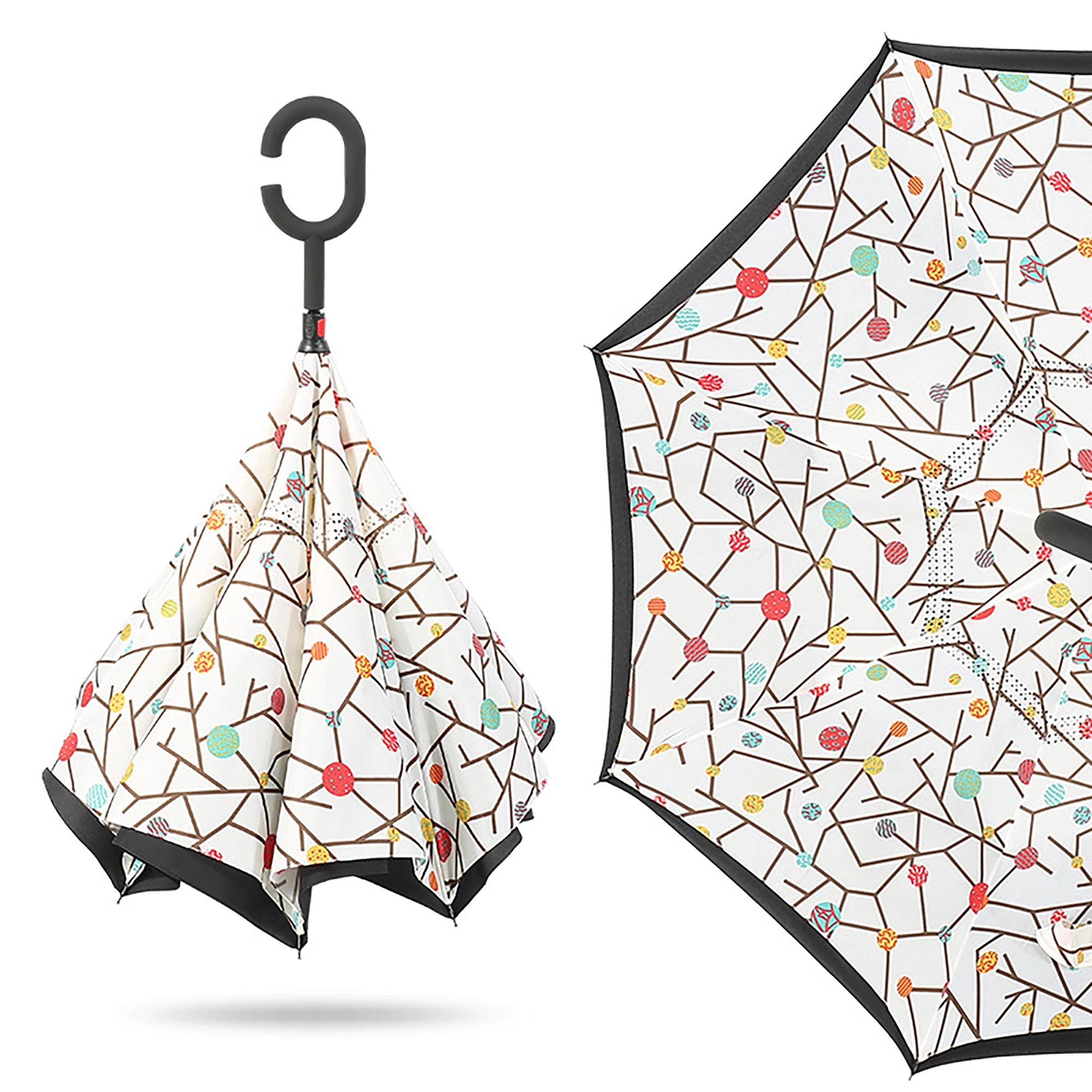 MOQ 50pcs C-Shaped Handle Anti-UV Inverted Reverse Umbrella 5