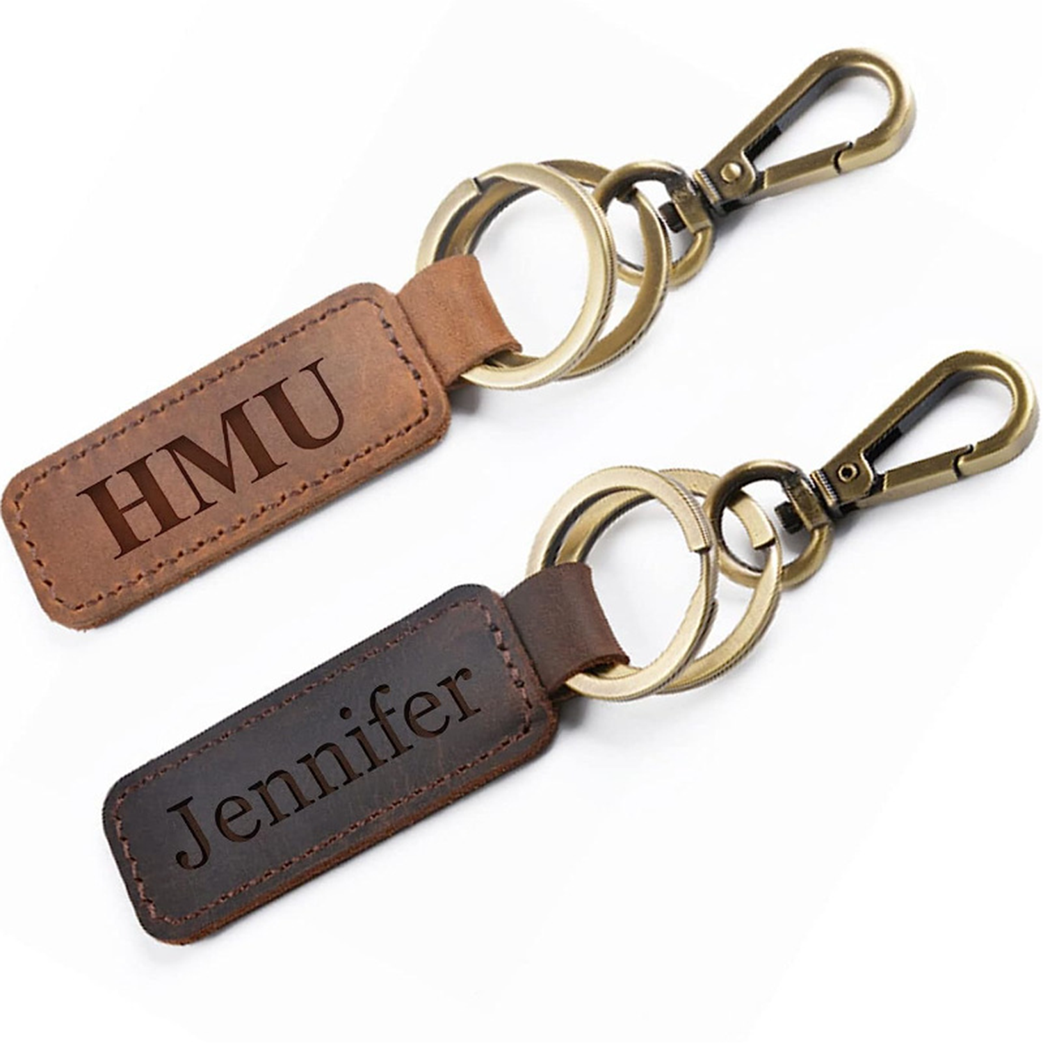 Genuine Leather Tag Keychain 1