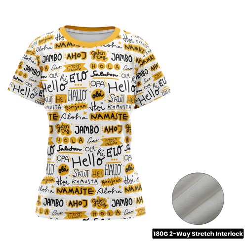 Women's Sublimation Spandex Interlock Short Sleeve T-Shirt 1