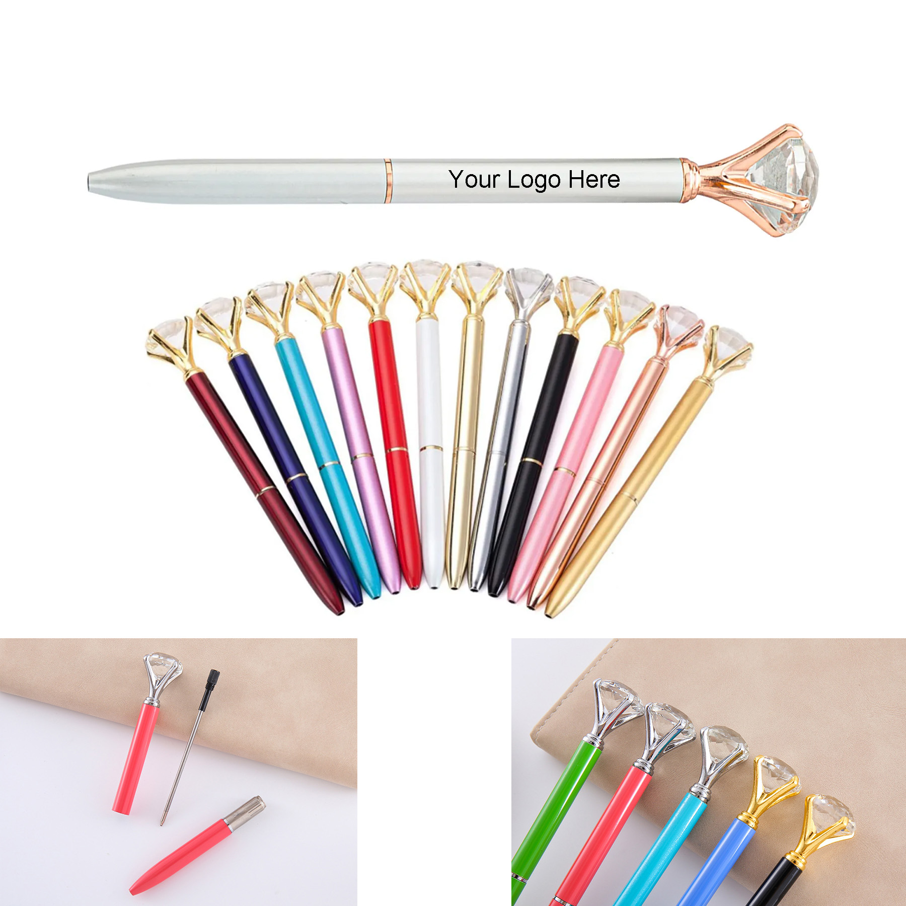 Premium Crystal Gem Ink Pen 2