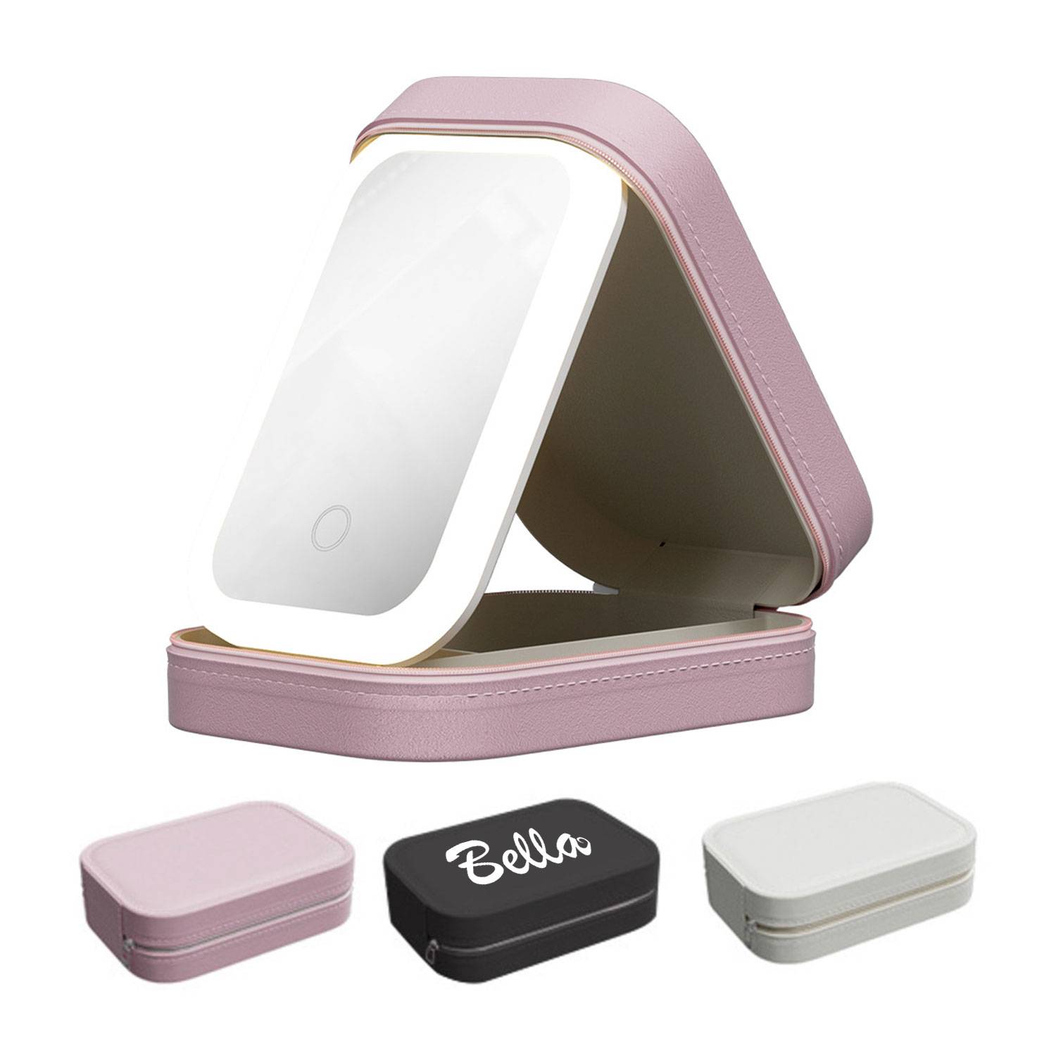 Smart LED Makeup Desktop Mirror W/ Zipper Closure 2