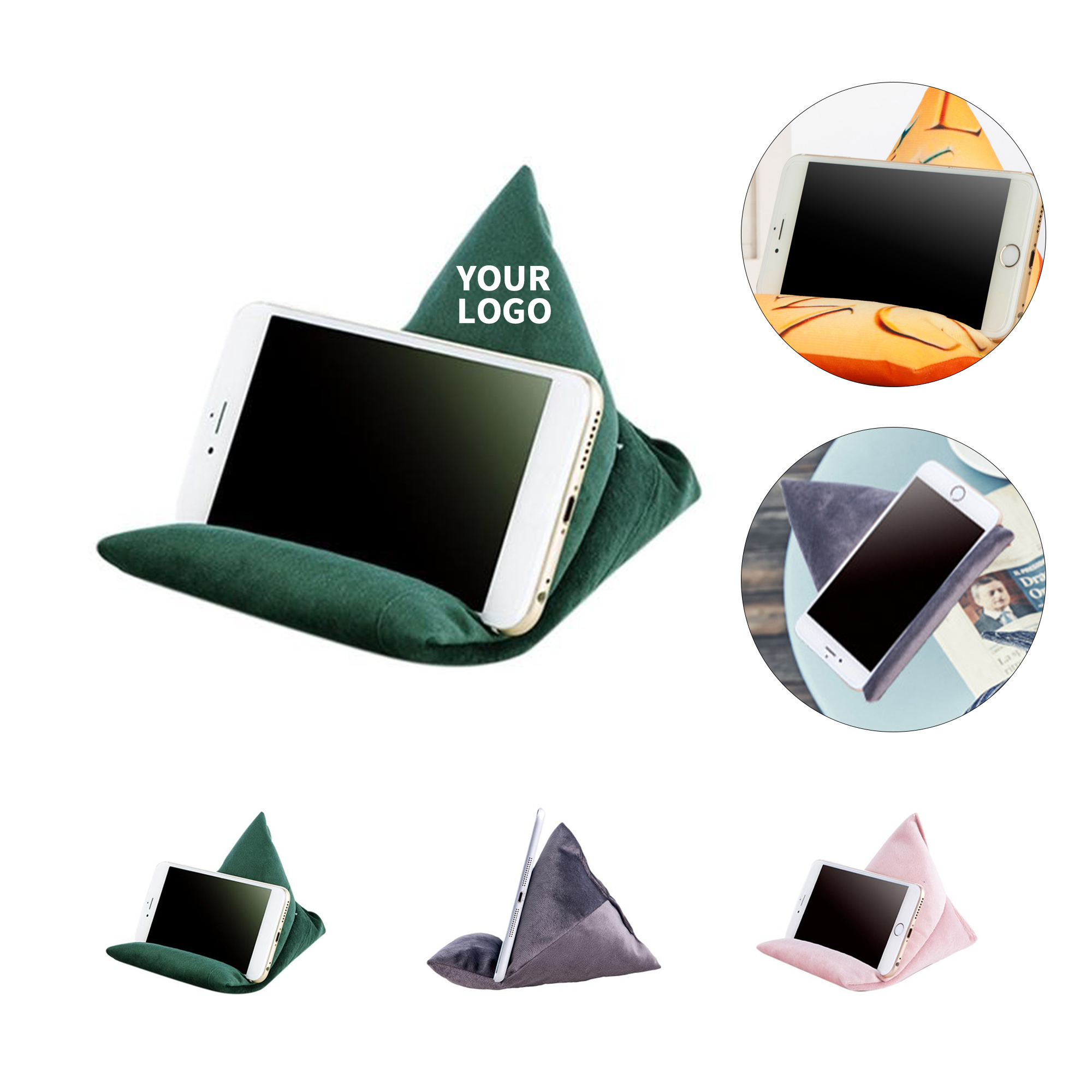 Triangle Pillow Phone Stand 4.8" x 6.2" x 3.6" 2