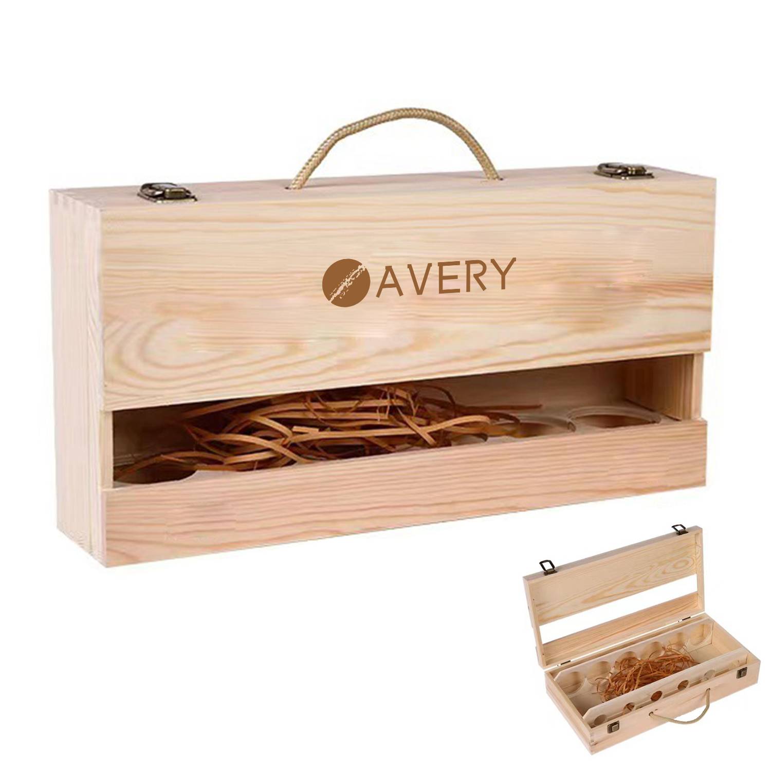 6-Bottle Wood Wine Box 1