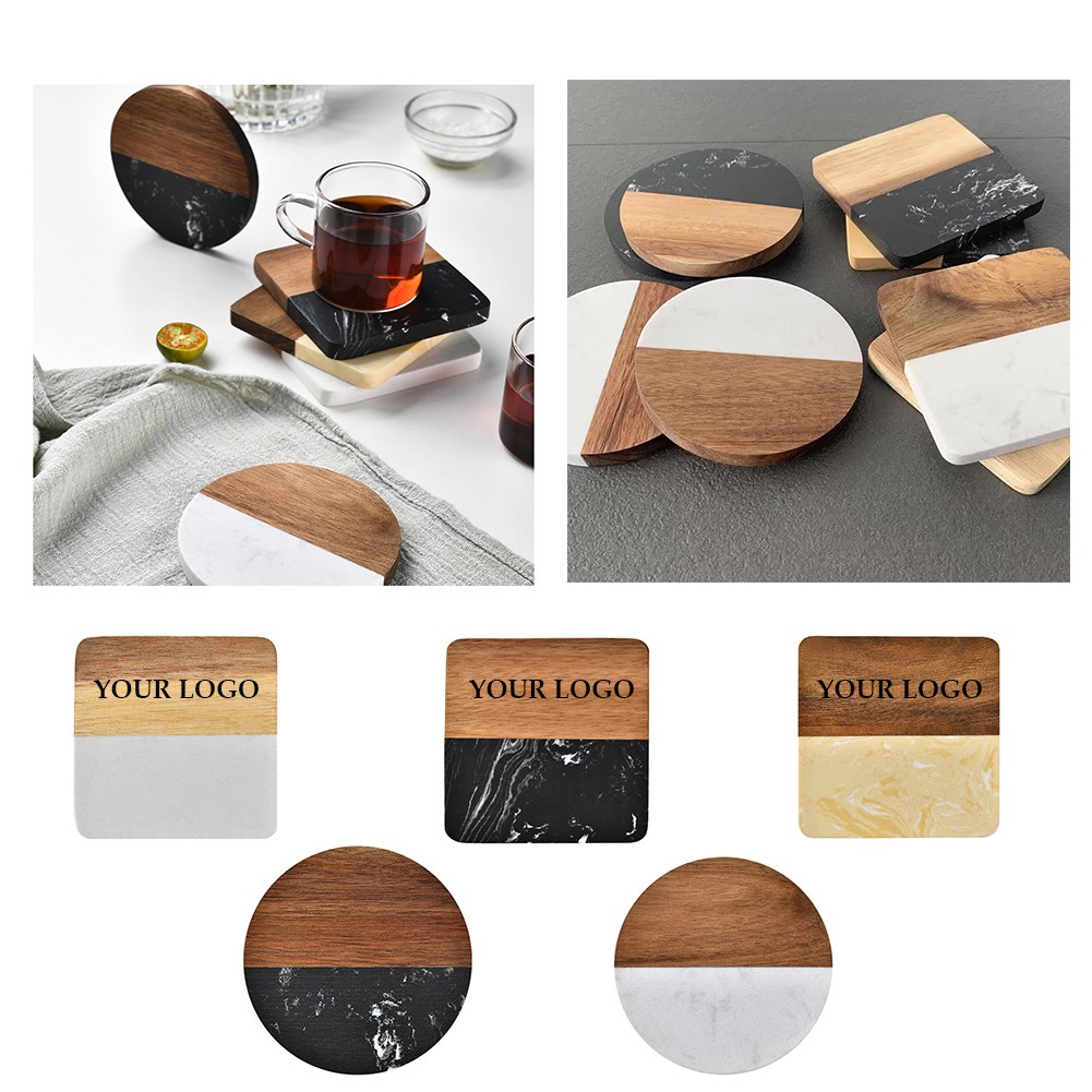 Marble And Acacia Wooden Coasters 3
