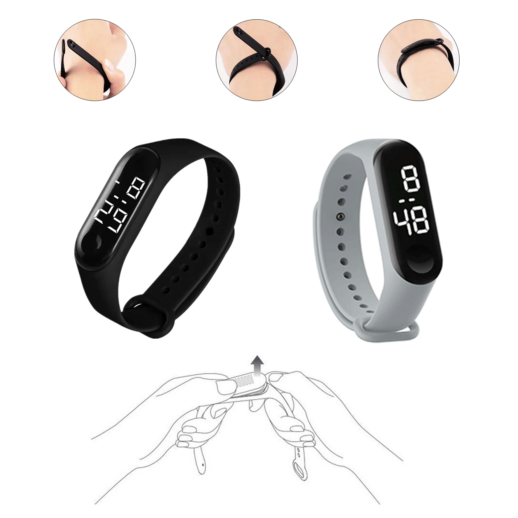Waterproof LED Smart Touch Screen Digital Watch 3
