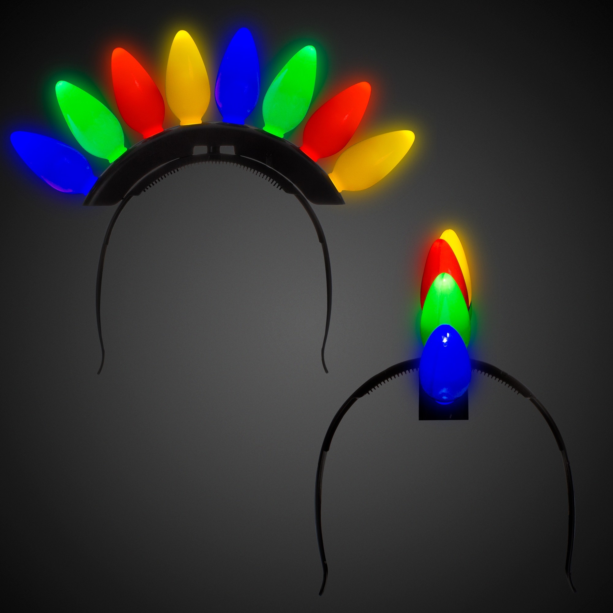 Christmas Bulb LED Mohawk Headband 3