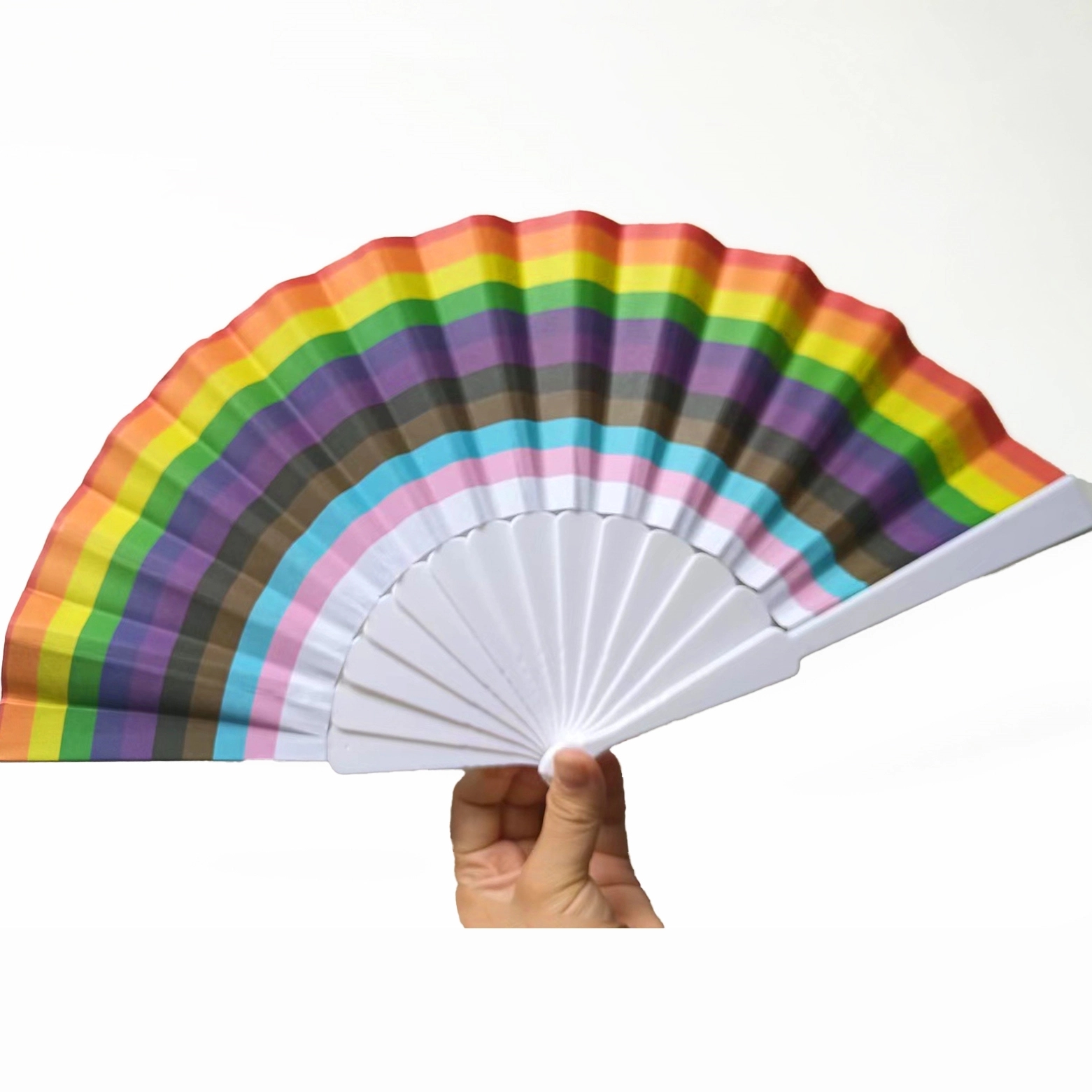7"Plastic Frame Crafted Folding Paper Fan 2