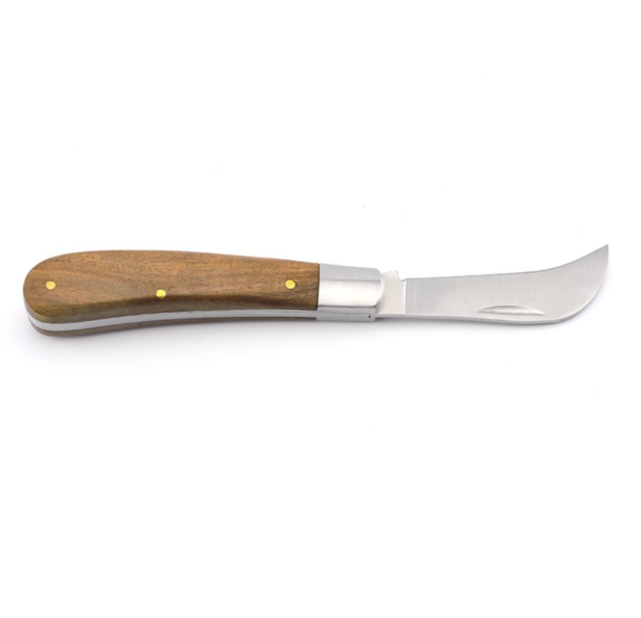 Stainless Steel Folding Pocket Knife with Wooden Handle 6