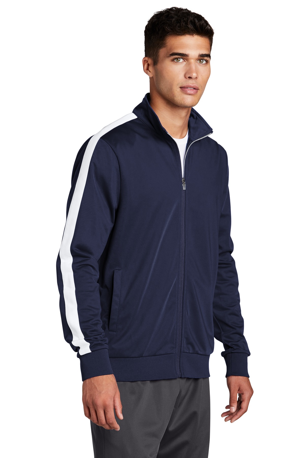 Sport-Tek Tricot Sleeve Stripe Track Jacket. JST94 32
