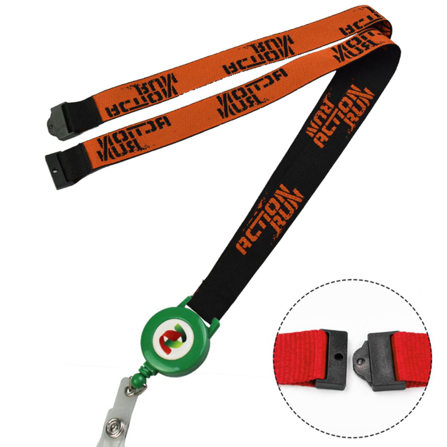 Woven Combo Badge Reel Lanyard w/ Safety Breakaway 2