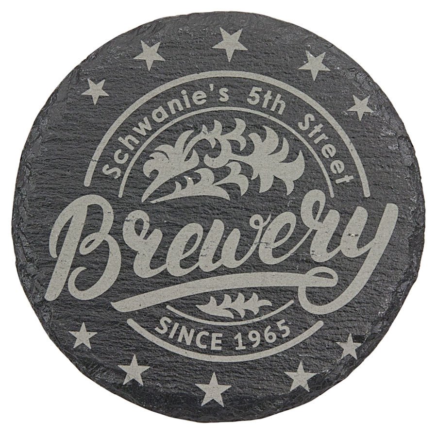 4" Round Slate Coaster 1