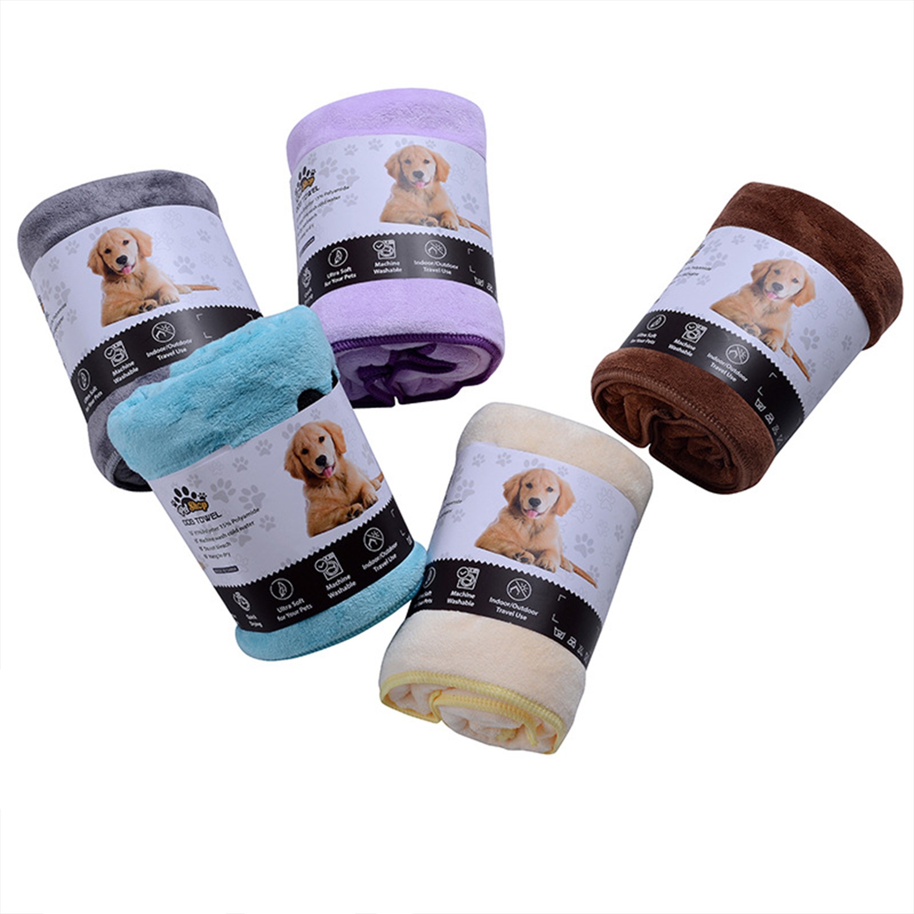 Embroidered Pet Microfiber Absorbent Towel 2