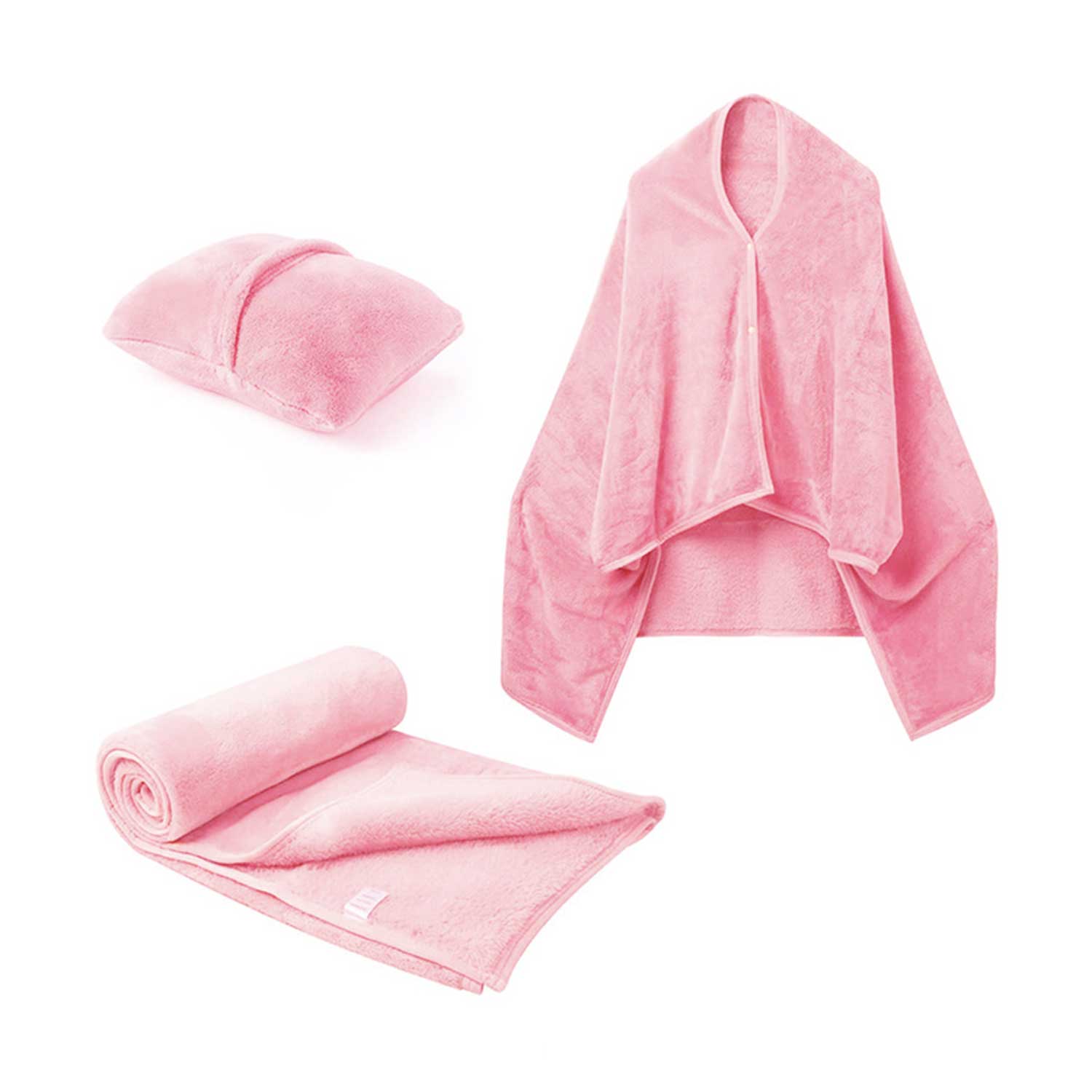 2-in-1 Foldable Travel Blanket & Pillow - Flannel Shawl 14