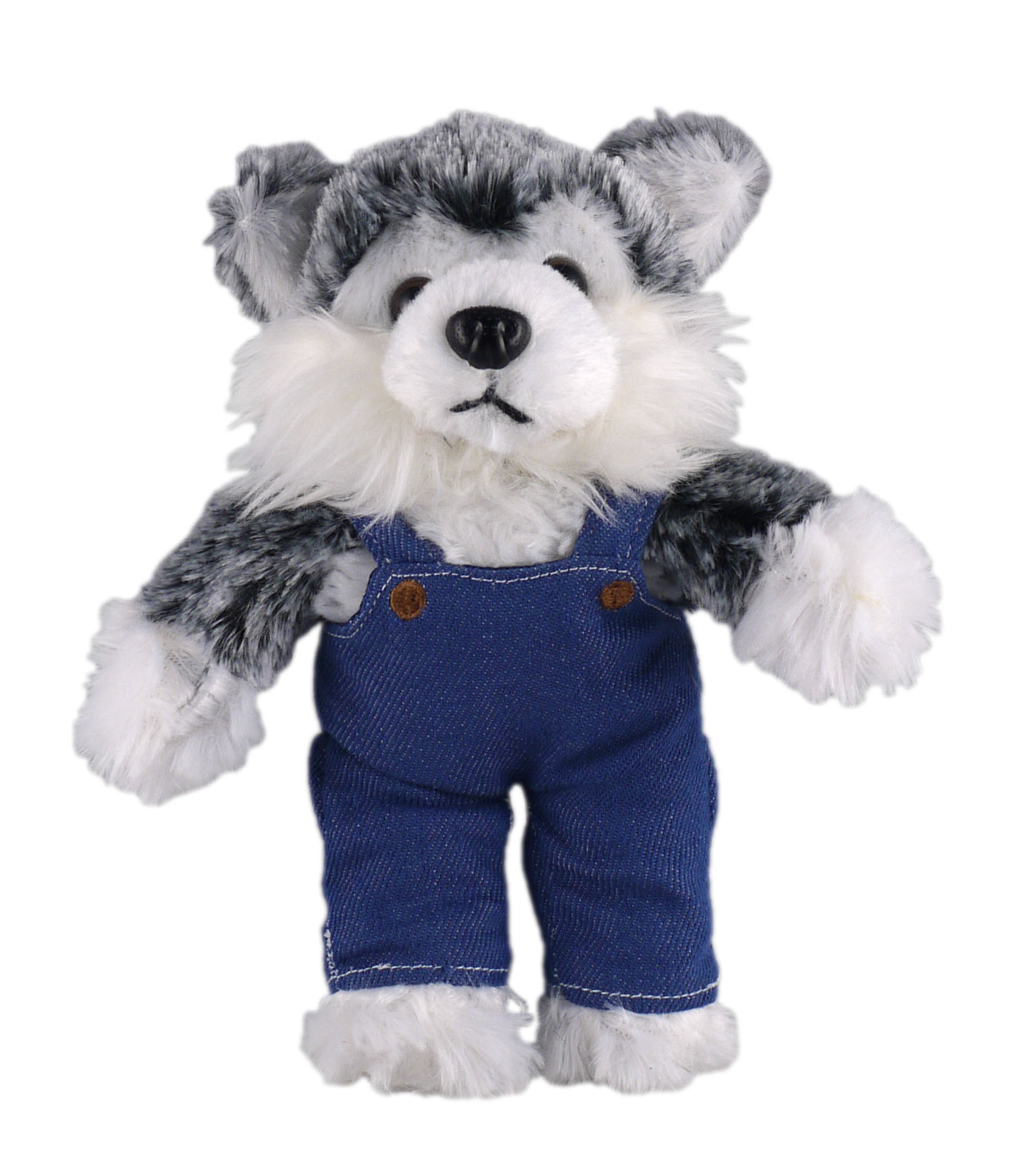 Soft Plush Stuffed Husky in denim overall.