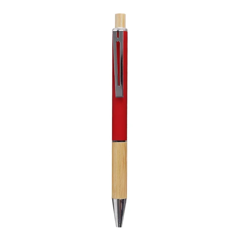 Bamboo Aluminum soft touch ballpoint pen 4