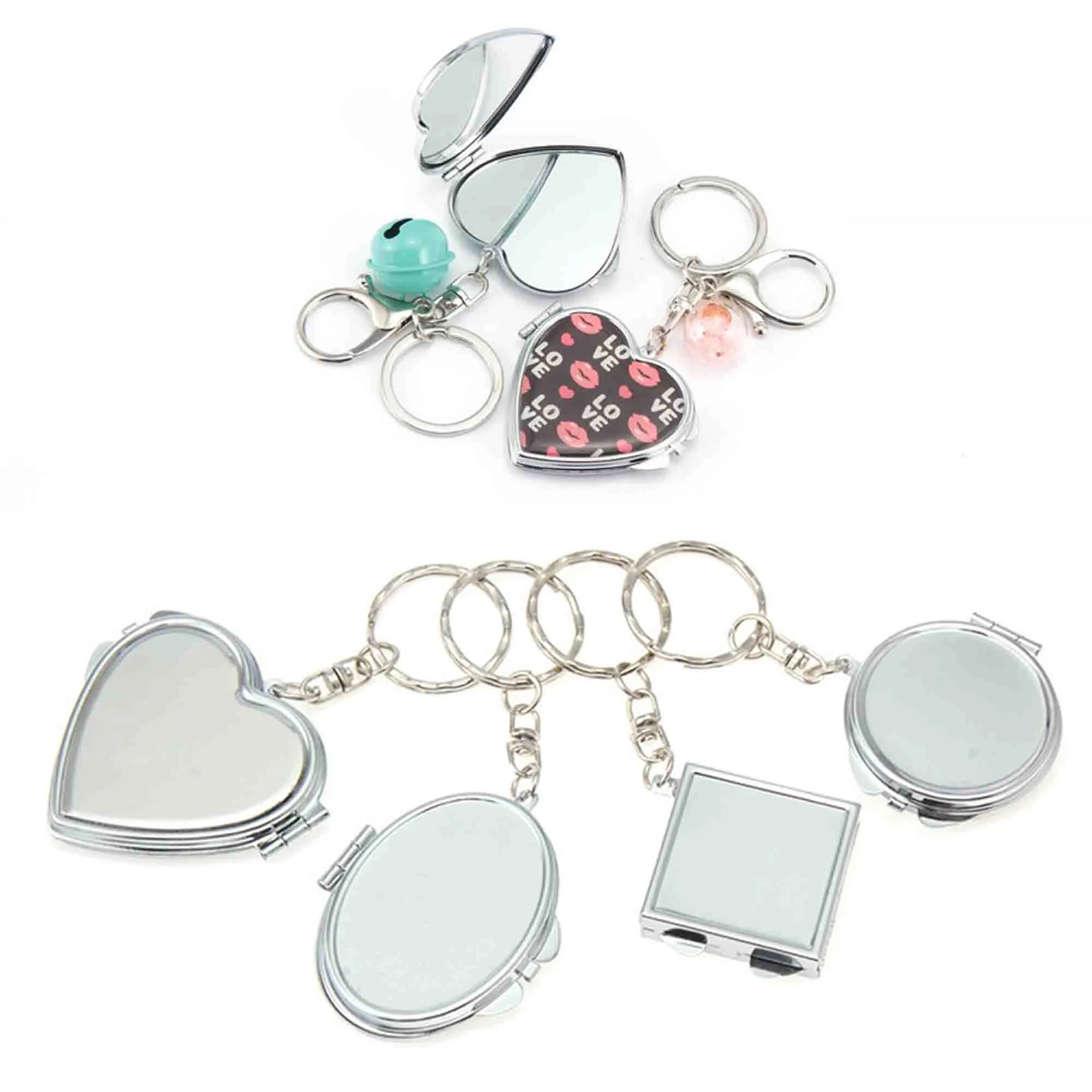 Keychain Mini Folding Travel Mirror Metal 2